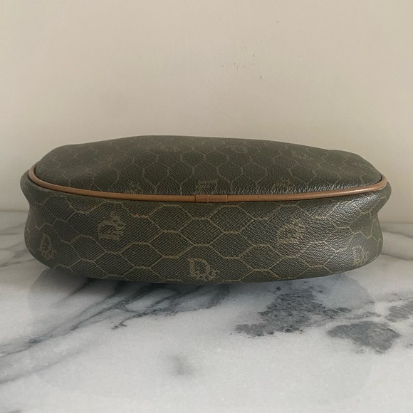 Christian Dior Vintage Crossbody Bag Brown Honeycomb Monogram Coated Canvas - Picture 8 of 12